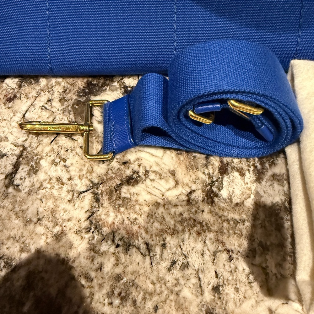 Pristine Prada Canapa Tote in Cobalto (blue) - Picture 7 of 13
